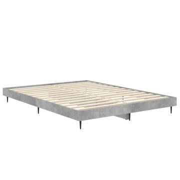 Concrete Grey Bed Frame 135x190 cm - Stylish & Durable