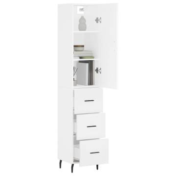 Stylish Highboard White 34.5x34x180 cm | Hipo Market