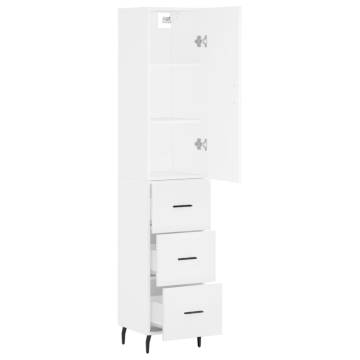 Stylish Highboard White 34.5x34x180 cm | Hipo Market