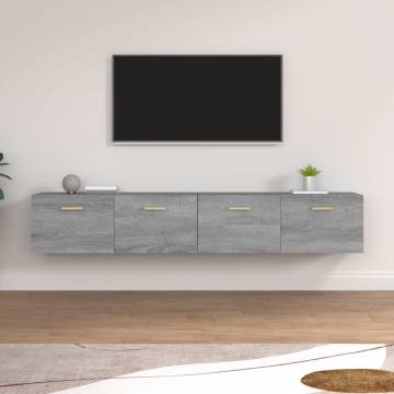 Stylish Grey Sonoma Wall Cabinets - 2 pcs | Hipo Market