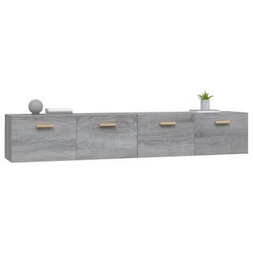 Stylish Grey Sonoma Wall Cabinets - 2 pcs | Hipo Market