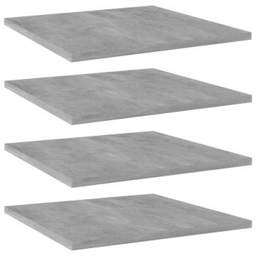 Concrete Grey Bookshelf Boards - 4 pcs | Hipomarket