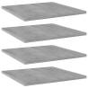 Bookshelf Boards 4 pcs Concrete Grey 40x40x1.5 cm Engineered Wood Colour concrete grey Size 40 x 40 x 1.5 cm Quantity in Package 4 