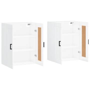 High Gloss White Wall Mounted Cabinets - 2 pcs | Hipo Market