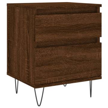 Stylish Brown Oak Bedside Cabinets - 2 pcs | Hipo Market