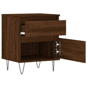 Stylish Brown Oak Bedside Cabinets - 2 pcs | Hipo Market