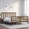 Bed Frame with Headboard Honey Brown King Size Solid Wood Colour honey brown Size 150 x 200 cm 