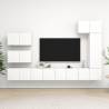 8 Piece TV Cabinet Set White Engineered Wood Colour white Quantity in Package 8 Width 60 cm 