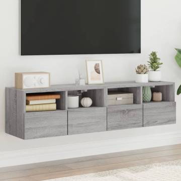 TV Wall Cabinets 2 pcs Grey Sonoma - Space-Saving Solution