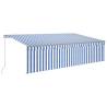 5x3m Manual Retractable Awning - Blue & White | Hipomarket