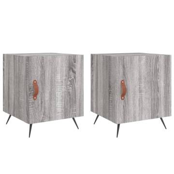 Stylish Grey Sonoma Bedside Cabinets - Set of 2 | HipoMarket