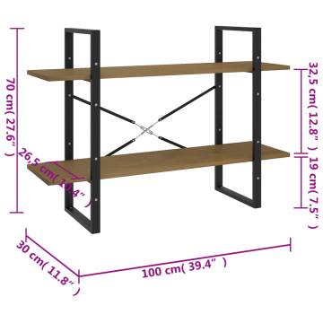 2-Tier Book Cabinet - Solid Pine Wood | Hipomarket UK