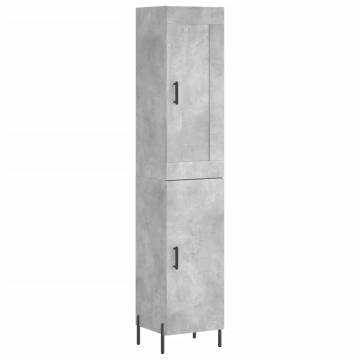 Elegant Highboard in Concrete Grey | Engineered Wood - 180 cm