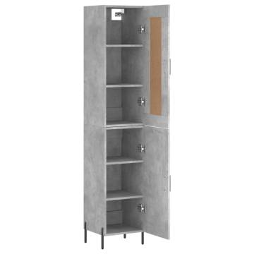 Elegant Highboard in Concrete Grey | Engineered Wood - 180 cm