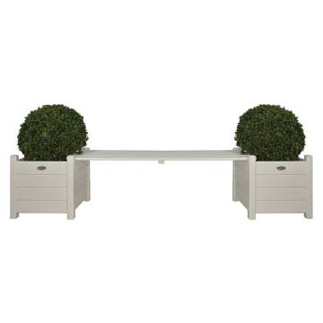 Esschert Design White Planters with Bridge Bench - CF33W