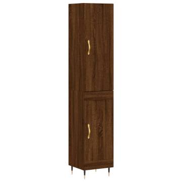 Stylish Highboard Brown Oak - 34.5x34x180 cm | Hipomarket