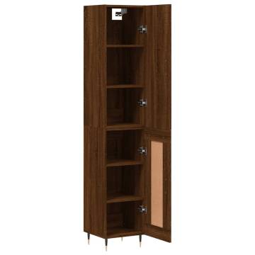 Stylish Highboard Brown Oak - 34.5x34x180 cm | Hipomarket