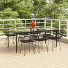 7 Piece Garden Dining Set Black Poly Rattan Colour black Size 200 x 100 x 74 cm Number of 6 