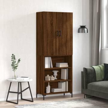 Stylish Highboard in Brown Oak - Elegant Storage Solution