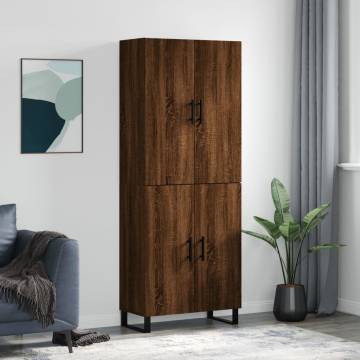 Stylish Highboard in Brown Oak | Engineered Wood Furniture