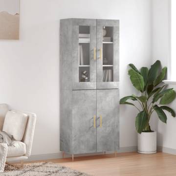 Highboard Concrete Grey - Stylish Engineered Wood Storage