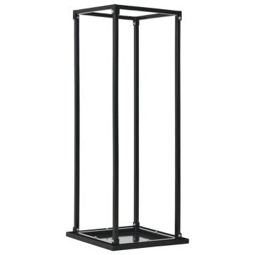 Firewood Rack with Base - Black Steel 37x37x113 cm | HipoMarket