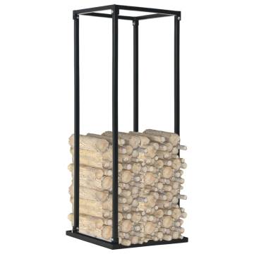 Firewood Rack with Base - Black Steel 37x37x113 cm | HipoMarket