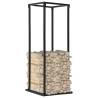 Firewood Rack with Base - Black Steel 37x37x113 cm | HipoMarket