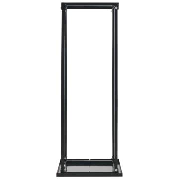 Firewood Rack with Base - Black Steel 37x37x113 cm | HipoMarket