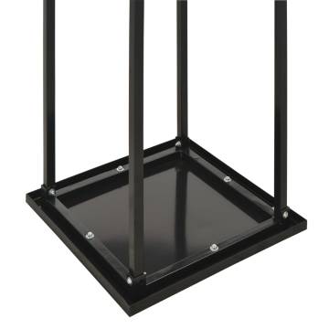 Firewood Rack with Base - Black Steel 37x37x113 cm | HipoMarket