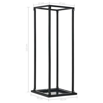 Firewood Rack with Base - Black Steel 37x37x113 cm | HipoMarket