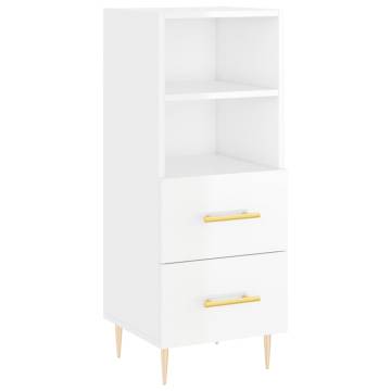 Elegant Highboard High Gloss White - 34.5x34x180 cm