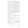 Elegant Highboard High Gloss White - 34.5x34x180 cm