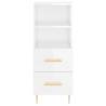 Elegant Highboard High Gloss White - 34.5x34x180 cm