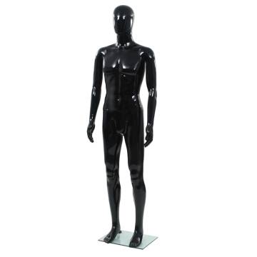 Full Body Male Mannequin - Glossy Black | 185 cm | HipoMarket