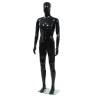 Full Body Male Mannequin with Glass Base Glossy Black 185 cm Colour black Gender male 