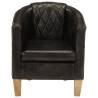 Luxury Grey Real Leather Tub Chair - Comfort & Style