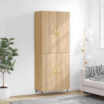 Stylish Highboard in Sonoma Oak | 69.5x34x180 cm