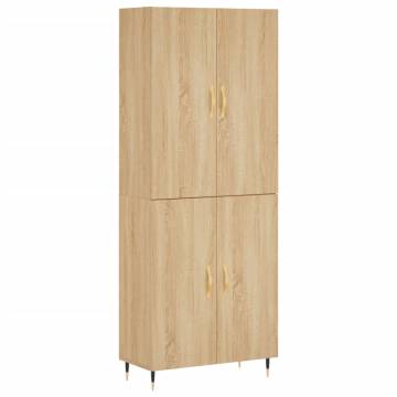 Stylish Highboard in Sonoma Oak | 69.5x34x180 cm