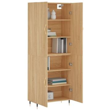 Stylish Highboard in Sonoma Oak | 69.5x34x180 cm