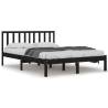 Solid Wood Black Bed Frame 135x190 cm Double | HipoMarket