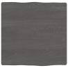 Table Top Dark Brown Solid Wood Live Edge - 40x40 cm