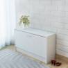 Stylish White Shoe Storage Bench | 80x24x45 cm