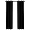 Linen-Look Blackout Curtains - 140x245cm, Black, 2pcs | HiPoMarket