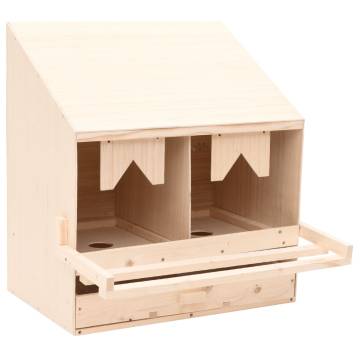 Chicken Laying Nest with 2 Compartments - Solid Pine Wood