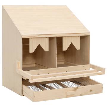 Chicken Laying Nest with 2 Compartments - Solid Pine Wood