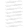 High Gloss White Bookshelf Boards - 8 pcs - 40x10 cm