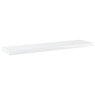 High Gloss White Bookshelf Boards - 8 pcs - 40x10 cm