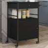 Kitchen Trolley Black 56x43x89.5 cm Engineered Wood Colour black 