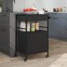 Kitchen Trolley Black 56x43x89.5 cm - Engineered Wood Storage